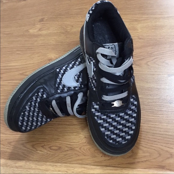 Black and Gray Air Force Ones Size 5.5 Y - Picture 2 of 6
